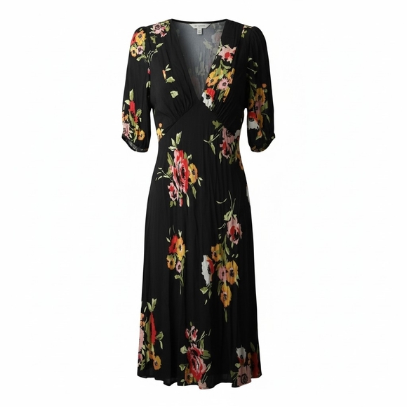FP Movement by Free People Dresses & Skirts - FP Movement by Free People Black Floral Midi Dress